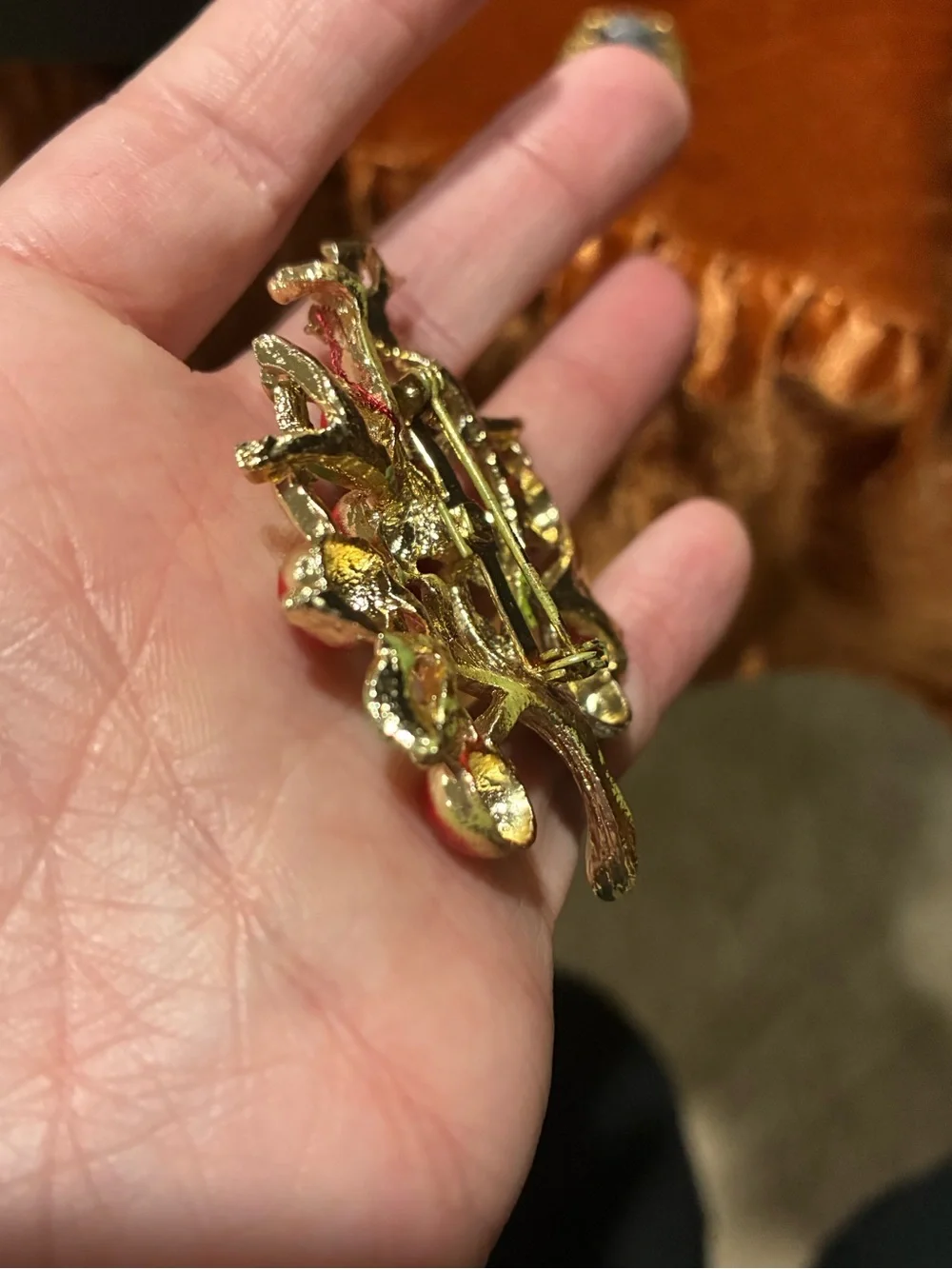 Vintage Apple Tree Enamel Brooch